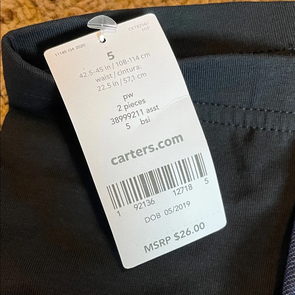 NWT Carters Kids Blue and Black Leggings